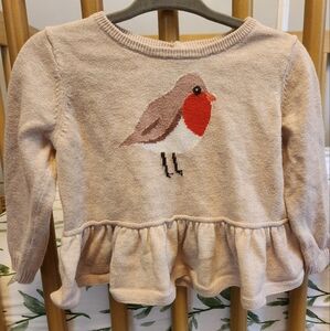 GAP Kids Cream Bird Sweater